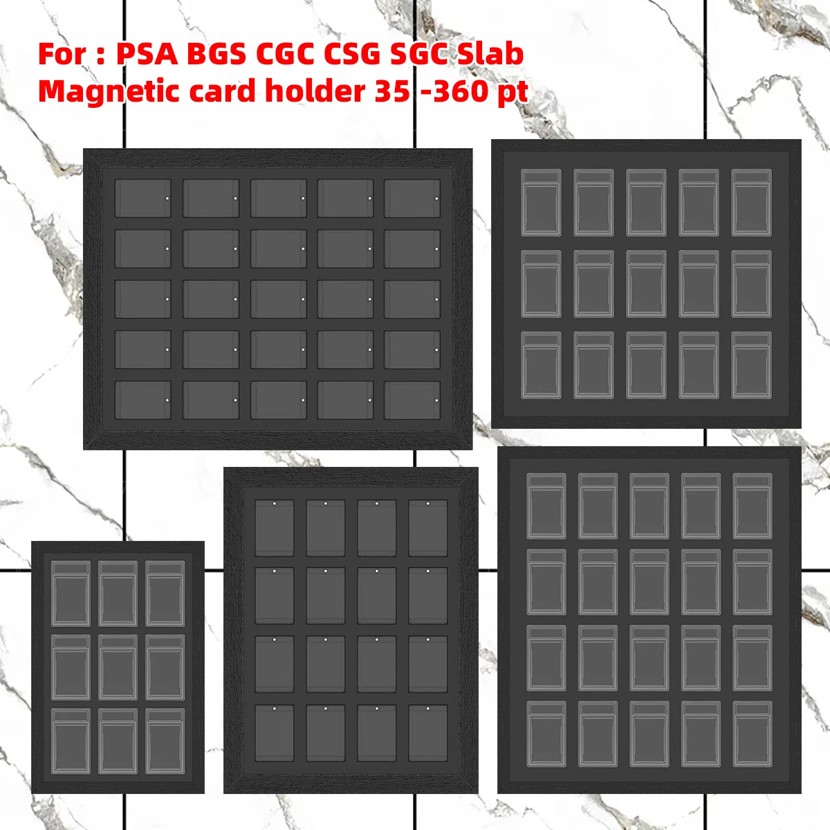 

PSA BGS SGC Wall Mount Display Frame Case 15/16/20/24/25 Cards holder 35-130pt for pokemon TOPPS nba panini PTCG Trading Card