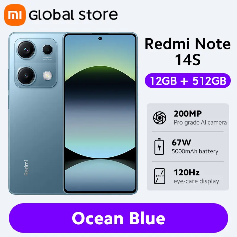 グローバル版 Xiaomi Redmi Note 14S スマートフォン 5000mAh MTK