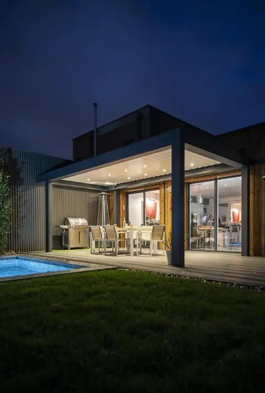 

Smart Modern Motorized Pavilion Automatic Cover Louver Slats Gazebo Waterproof Bioclimatic Louvered Aluminum Gazebo Pergola