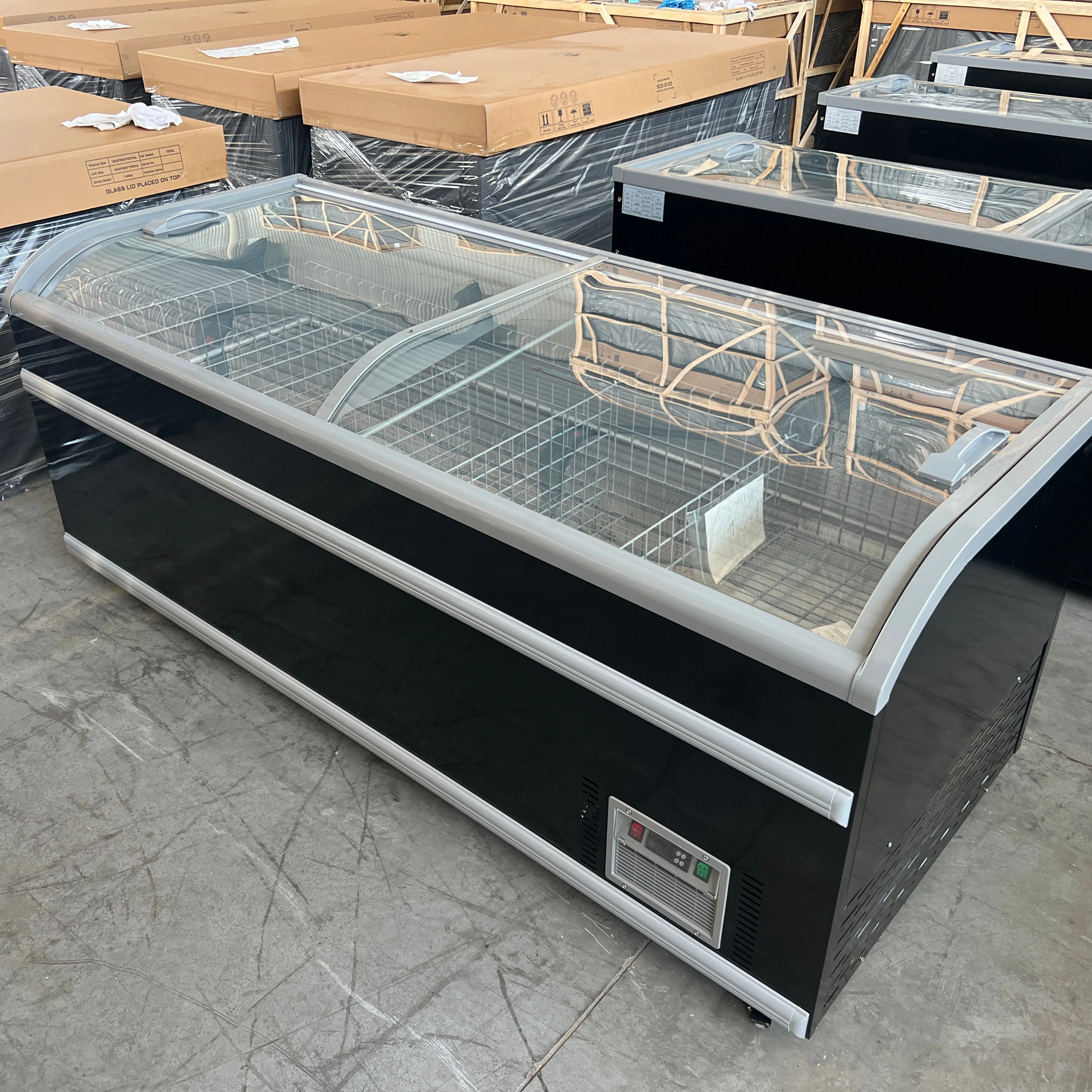 

Wholesale Custom Commercial Chest Island Freezer Top Open Supermarket Fridge Refrigeration Equipment