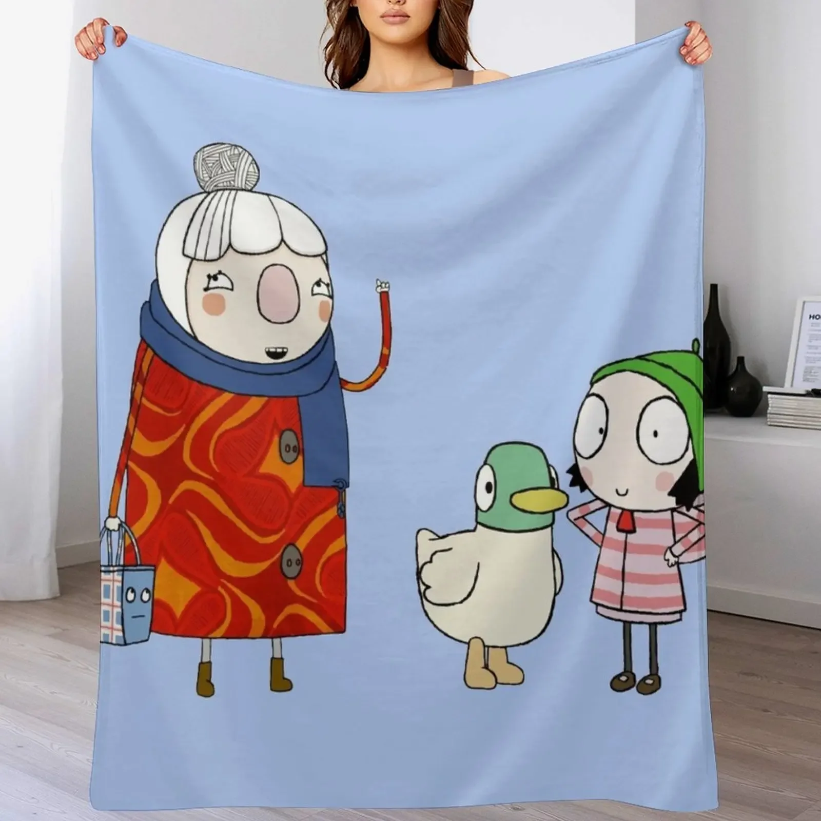 Scarf lady Sarah and duck Throw Blanket Ultra Soft Flannel Fleece Blanket for All Seasons