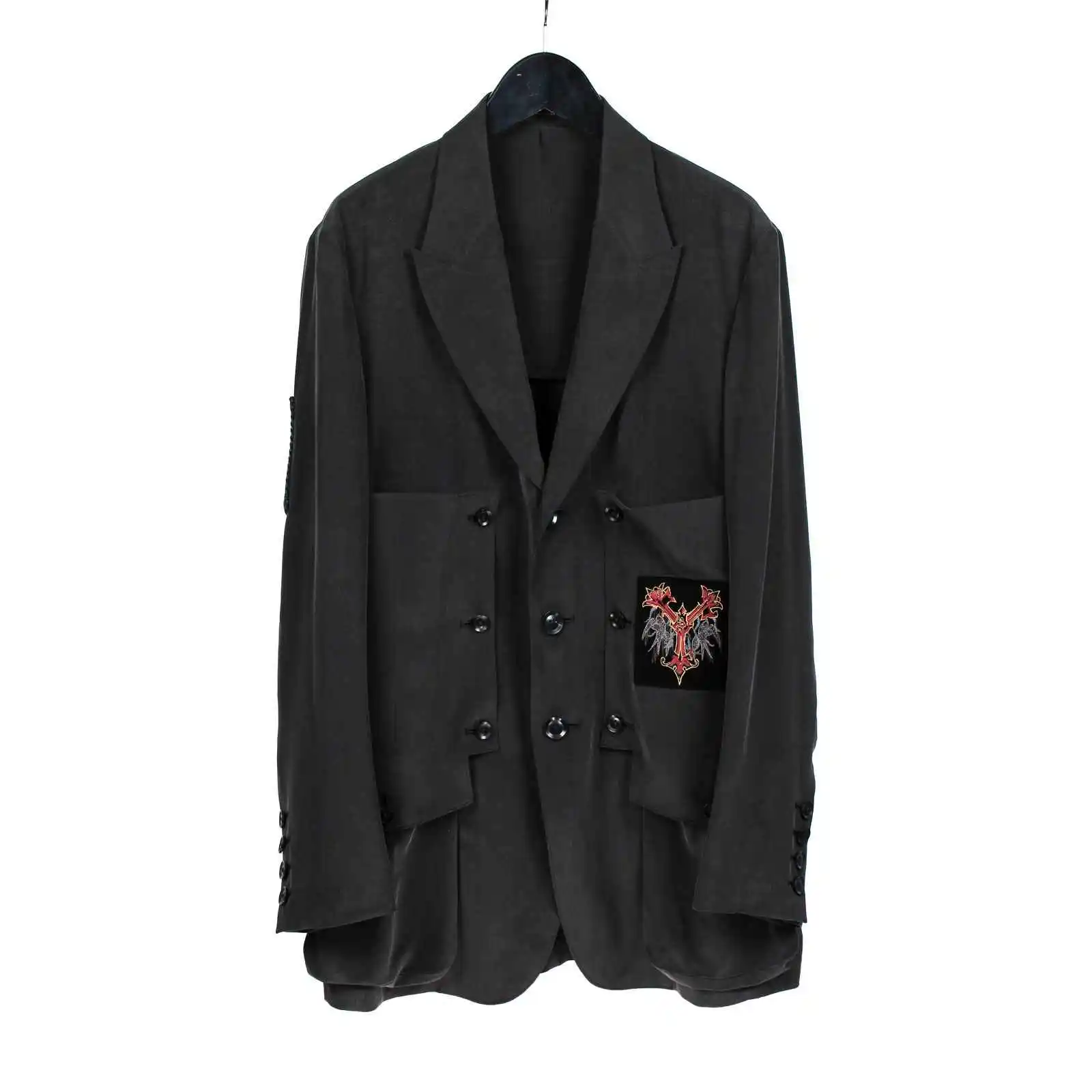 

Мужской повседневный пиджак TOP-YAMAMOTO, модный корейский вариант, тонкий и стильный маленький пиджак, цельный предмет