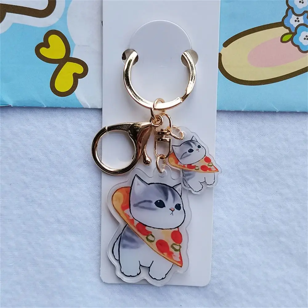 Transparent Shark Cat Keychain Key Chain Accessories Animal Cartoon Cat Keyring Cute Acrylic Cat Pendant Backpack