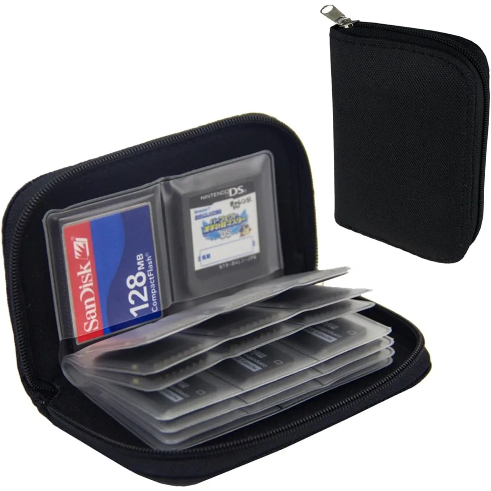 Étui de transport pour cartes SD avec 22 emplacements pour cartes CF/SD/Micro SD/SDHC/MS/DS, sac de rangement pour cartes mémoire SD pour appareil photo et jeux
