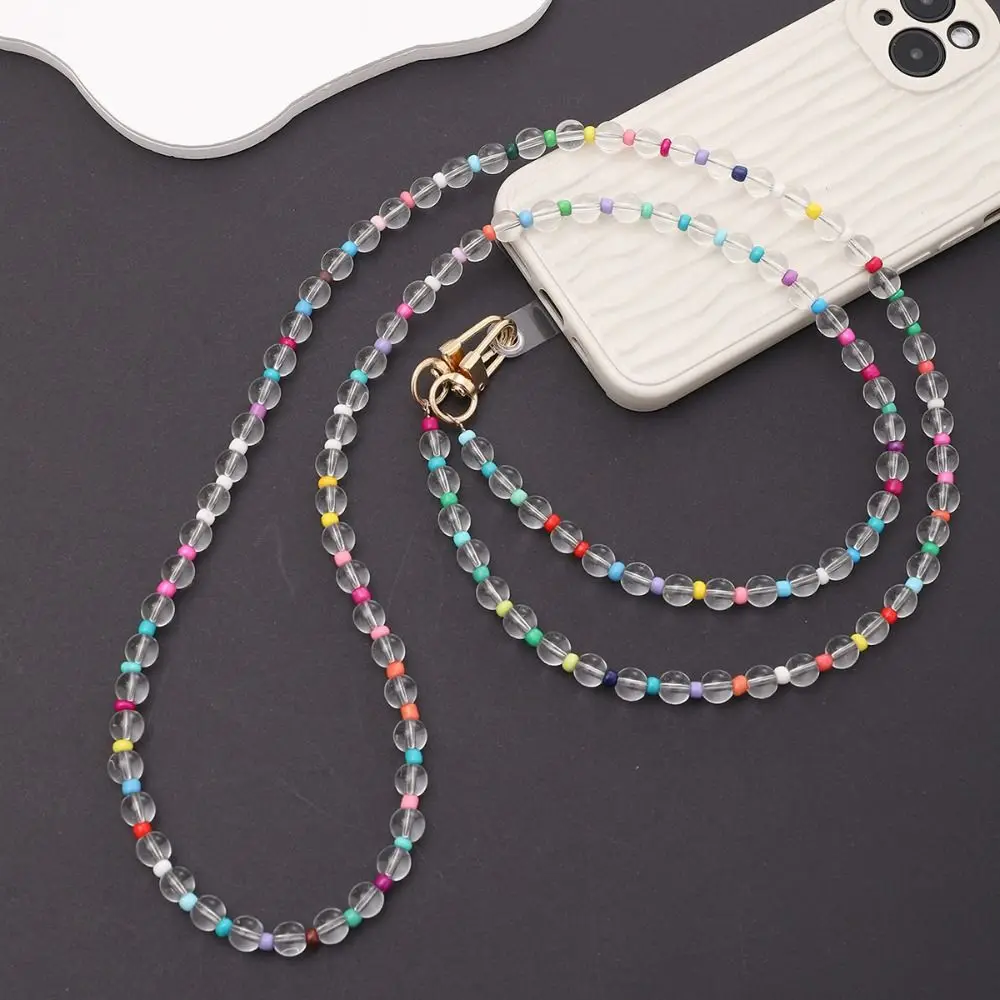 Charms Acrylic Beaded Pendant Anti Drop Versatile Phone Anti-lost Rope Phone Case Keychain Phone Accessories