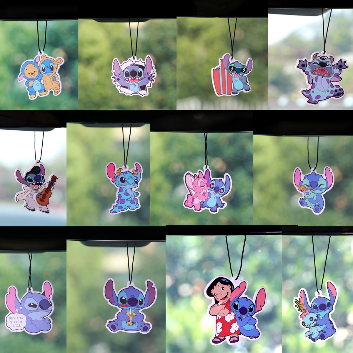 

Mix 4pcs/set Naughty Blue Monster Fragrant Paper Auto Interiors Car Fragrance Cabinet Air Freshener Hangings Solid Perfume Gifts