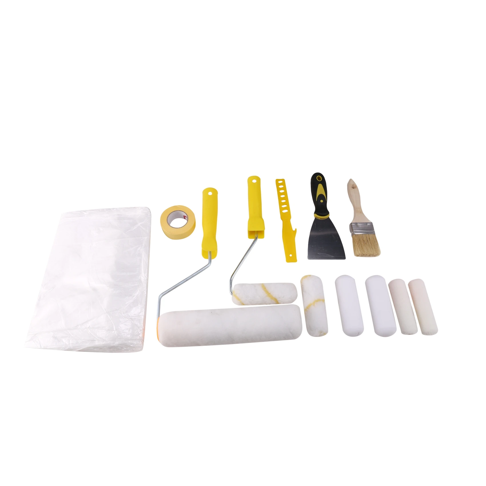 HOT-14Pcs Paint Brushes Set 4-Inch Mini Roller Cover Refills For Wall Bathtub Paint Refinishing Sponge Roller Kit