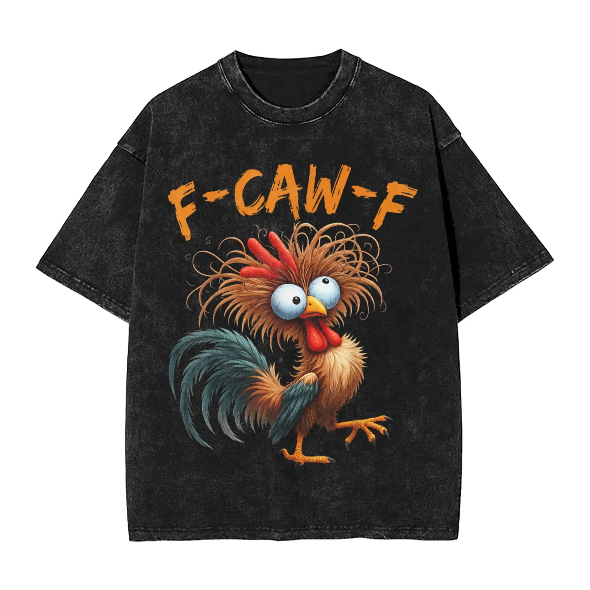 مضحك F Caw F الدجاج الديك ميمي F-Caw-F قائلا Pun الفكاهة الرجال تي شيرت غسلها تي شيرت قصيرة الأكمام Crewneck تي شيرت الملابس