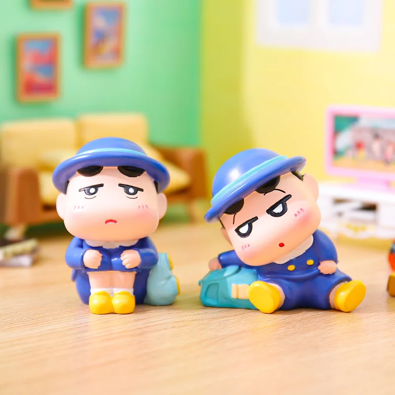 Casuale 1 pz Anime Crayon Shin-Chan Action Figure Non vuole andare a scuola Figurine Modello di bambola Decorazione auto Giocattoli per bambini Regali
