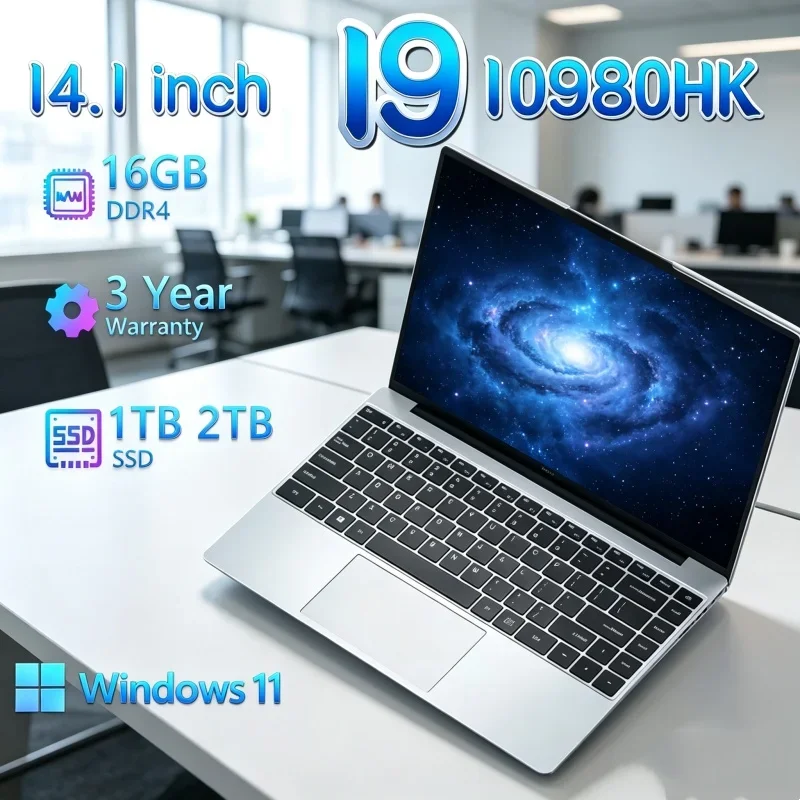 Coruscant 2026 Novate 14.1" Laptop Anchored with I9-10980HK Power Circuitry, Stout FHD IPS 120Hz Screened Brightness Panel