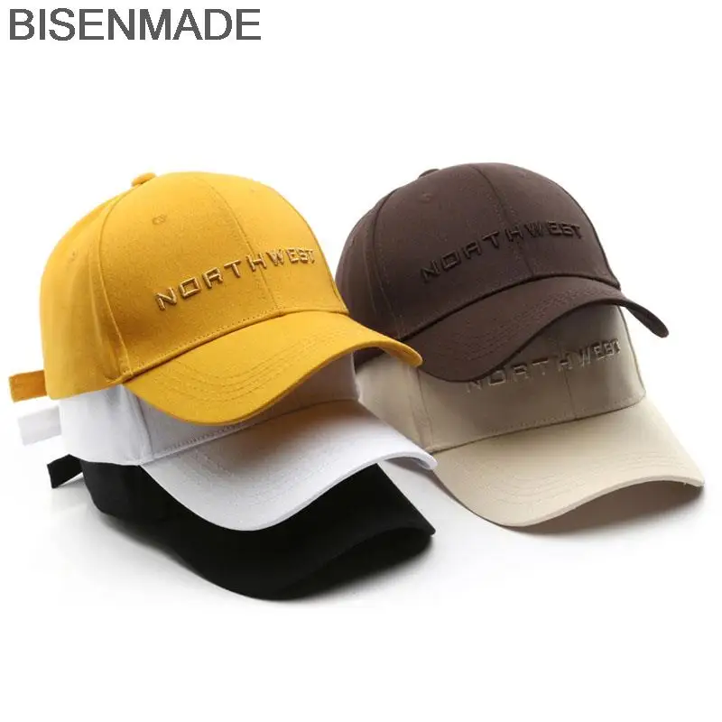 BISENMADE Baseball Cap For Women And Men \'Northwest\' Embroidery Hat Cotton Hard Top Fashion Sun Caps Unisex Snapback Hat 2022