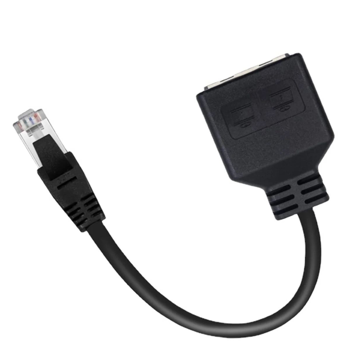 A06M-2Pcs RJ45 Cable 1 In 2 Ethernet Lan Network Adapter Cable RJ45 1 Male To 2 Female Category 7 Network Cable