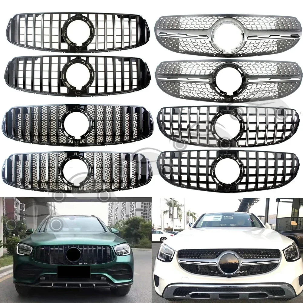 Front Racing Center Grille Facelift Uppeer Bumper Grill For Mercedes Benz W253 X253 GLC Class 2020 2021+General AMG