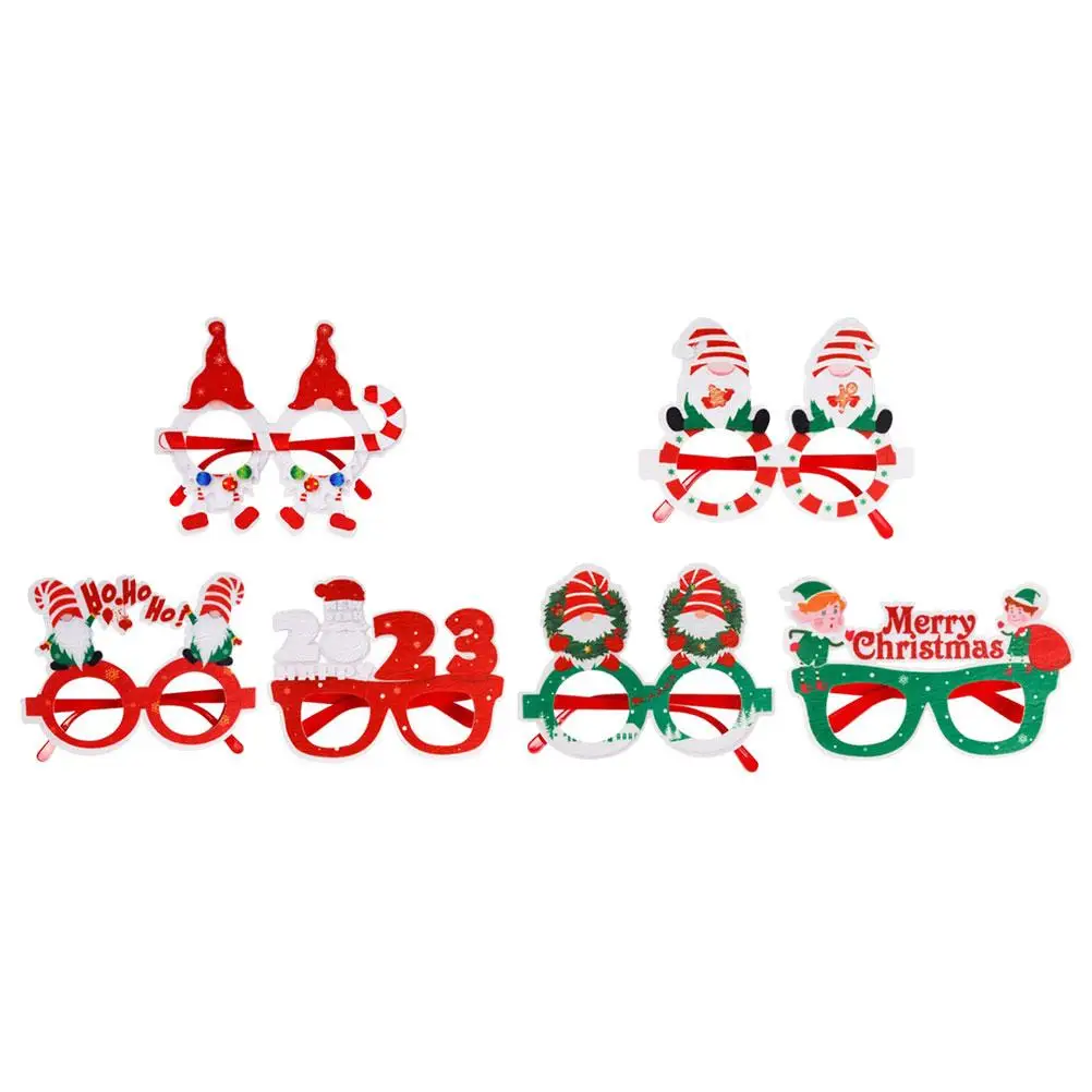 6 Pcs Themed Christmas Glasses Frames Xmas Party Eyewear Eyewear Photo Props Party Xmas Glasses Frames Supplies Christmas Gifts