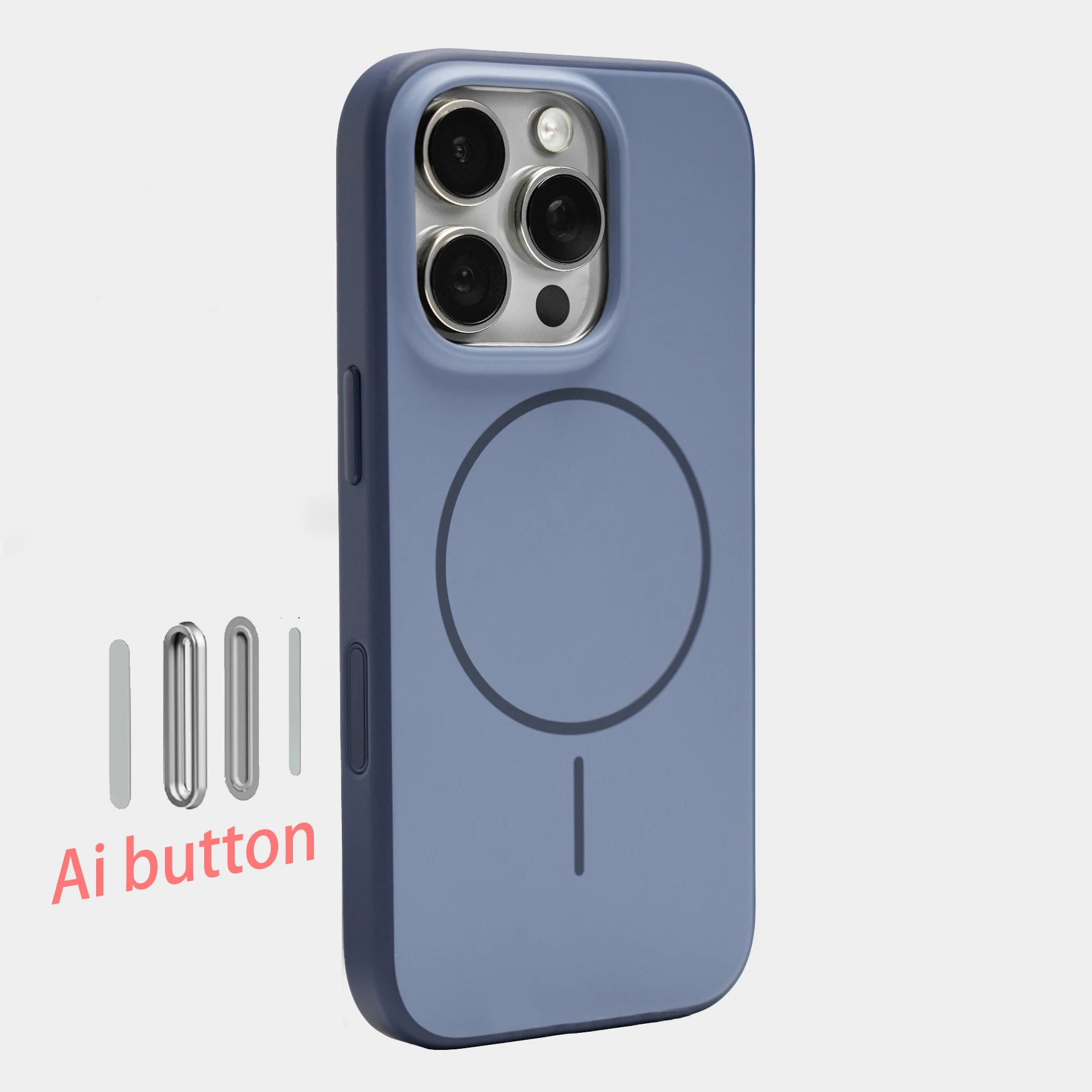 

AI Button Luxury Magnetic Wireless Charging Phone Cases for IPhone 17 Pro Max 16 15 Official Liquid Silicone Shockproof Cover