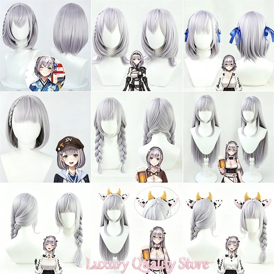 Cosplay Hololive 3D Model VTuber Shirakami Noel New Year Wig Anime party character wig heat-resistant synthetic wig