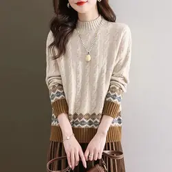 Maglione mezzo collo alto per le donne nuovi stili autunnali e invernali popolari maglione con Base lavorata a maglia per interni alla moda Top caldo