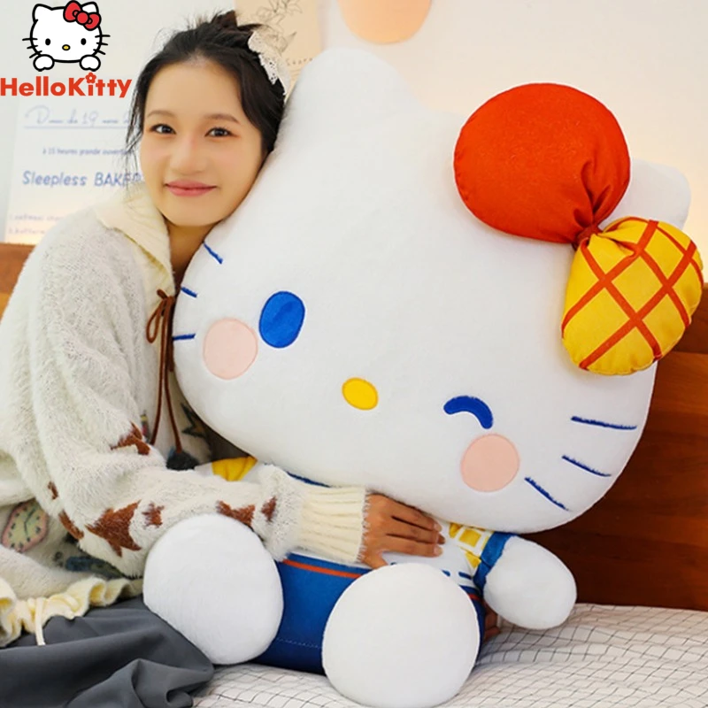 

35-70CM Big Size Hello Kitty Peluche Sanrio Cartoon Anime Plushies Kawaii Ornament Comfortable Soft Doll Children's Toy Gifts