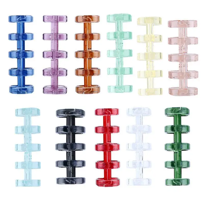 10/40Pcs Binding Spines Snap Split Binder Rings Learning Cards A4 A5 A6 Notebook Loose Leaf 5 Ring Plastic Binding Combs view 4