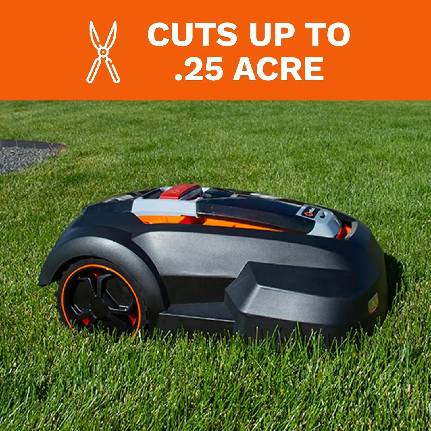 Robot Lawn Mower Updated 2024 Programming Self Installation Kit Included Mows Up to 1/4 Acre 50% Slope Low Noise (65dBA)