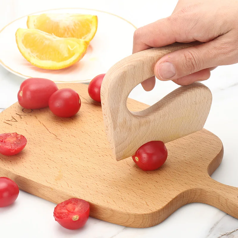 Wooden Children's Knife Montessori Kid Kitchen Knife Cutting Toy Vegetables Fruits Cooking Cutter Fish-Shaped Cooking Class Tool