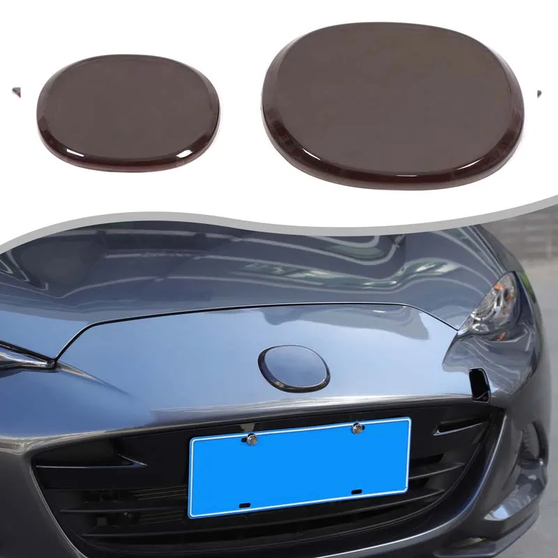 

Для Mazda MX-5 2016-2024 ABS автомобильный передний и задний значок кольцо крышка логотип крышка отделка дымчато-черная наклейка автомобильные аксессуары