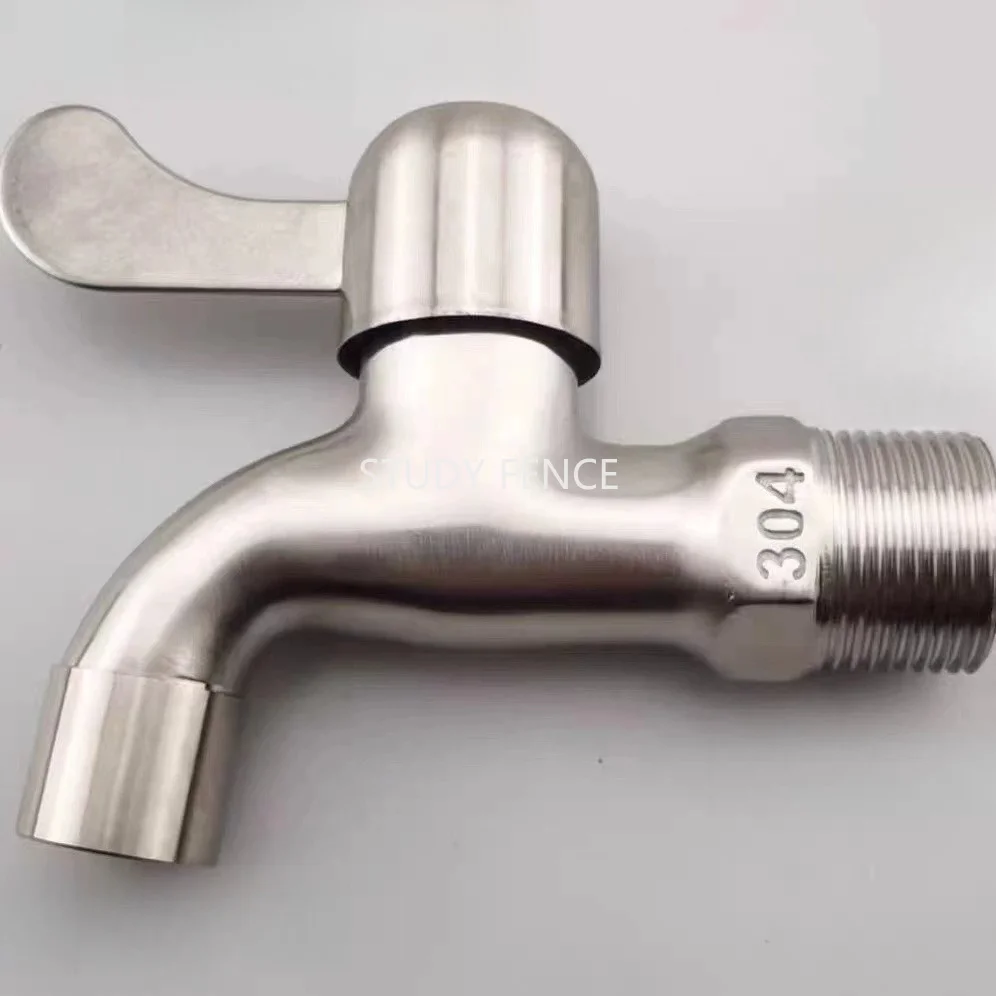 

1pc Stainless Steel Faucet 4-point Mop Pool Faucet Single Cold Water Faucet Balcony Water Faucets Household Hardware Accessories