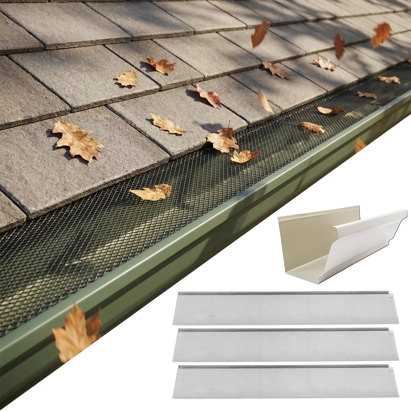 

70 шт. Защитные сетки для водосточных желобов из нержавеющей стали, микросетка, 6 дюймов x 210 футов, для защиты от листьев на подъездных дорожках и в садах