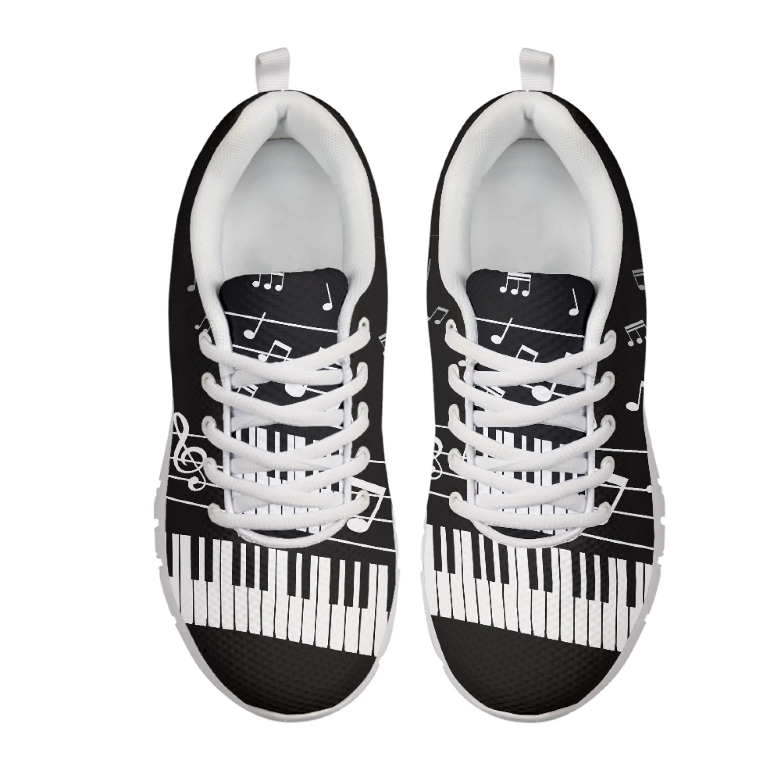 Coloranimal Piano Music Notes Walking Shoes Tennis Shoes for Women Breathable Running Shoes