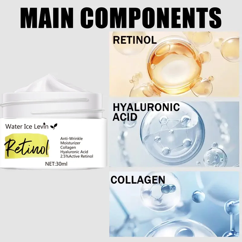 30g Retinol Moisturizing Cream, Suitable for Face, Body, and Hands, Suitable for Women and Men, Contains Retinol and Collagen, Alcohol-Free view 4