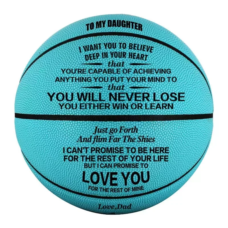 To My Son Daughter From Dad Mom Engraved Basketball Gifts for Son with To My Son Words Basketabll Standard Size 7 PU Leather