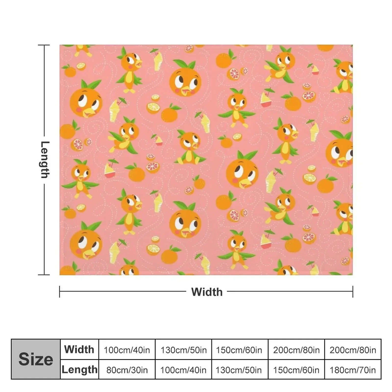 Orange Bird with Dole whip Throw Blanket Thermals For Travel Multi-Purpose Quilt Blankets