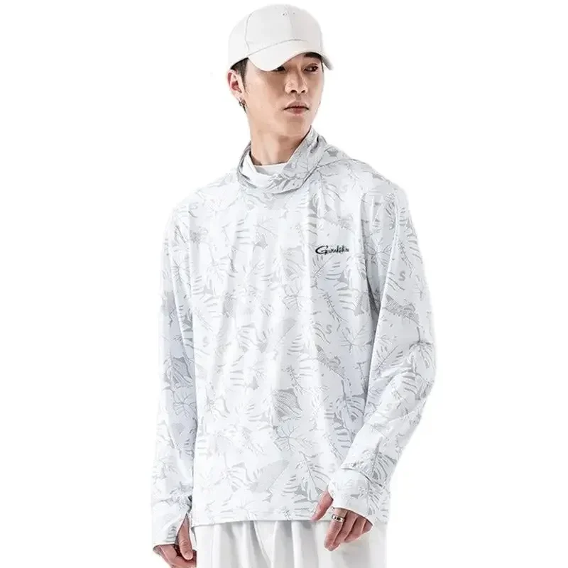 

Новая мужская куртка для рыбалки, летняя тонкая пуловер из ледяного шелка с длинными рукавами, спортивная солнцезащитная футболка с капюшоном, быстросохнущая футболка для рыбалки