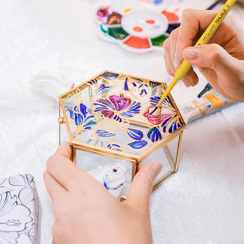 فرش خط السحب الصفراء، فرش السكتة الدماغية الفنية الدقيقة، فرش فنية احترافية، فرش فنية للأظافر، فرش صغيرة