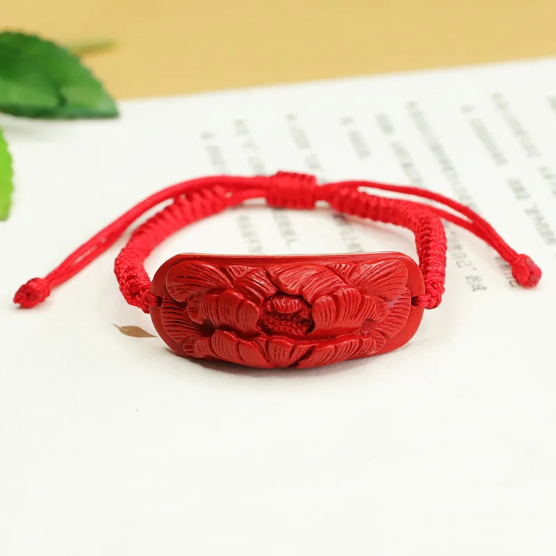 

Cinnabar hand rope red sand flower blooming rich hand bracelet cinnabar