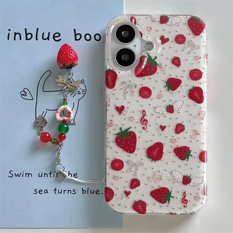 

Strawberry Polka Dots Phone Case for Infinix Hot Note Zero 60i 60 50x 50 40 30 12 12i Smart 9 8 7 6 GT 30 Play Pro Plus 5G Cover