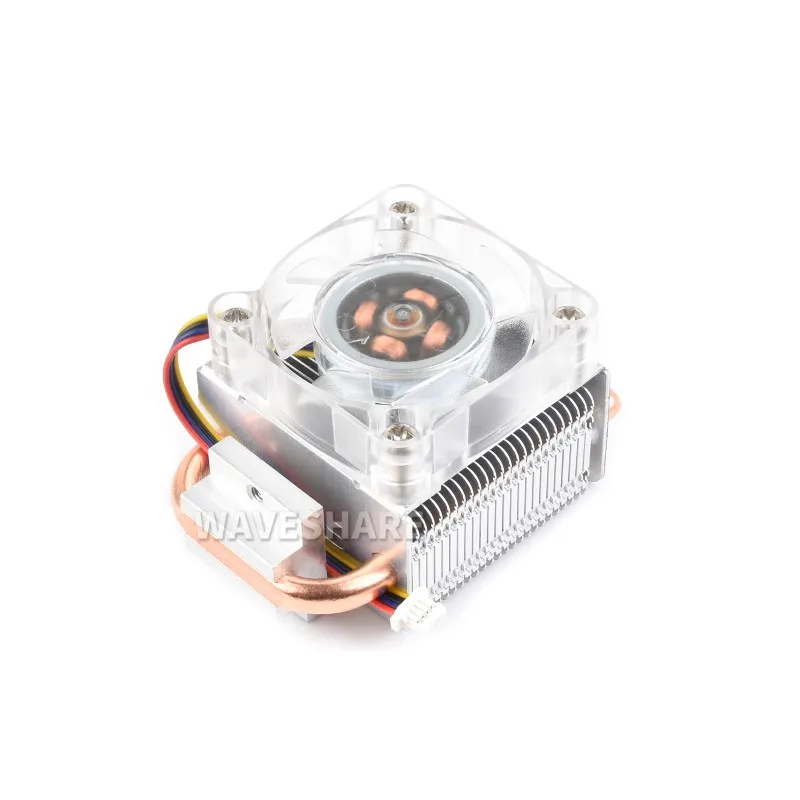 ICE Tower CPU Cooling Fan for Pi 5, Raspberry Pi 5 Cooler, U-Shaped Copper Tube, Cooling Fins,With Colorful RGB LED