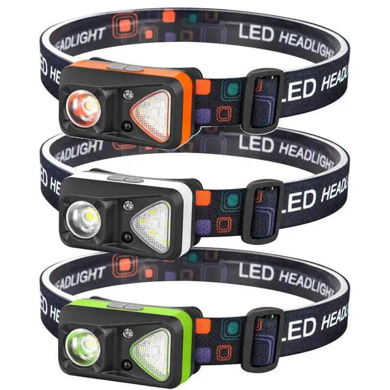 Led Strong Light Headlamp USB Rechageable 6 lighting modes Motion Headlight Portable Fishing Camping Outdoor Head Lamp Work