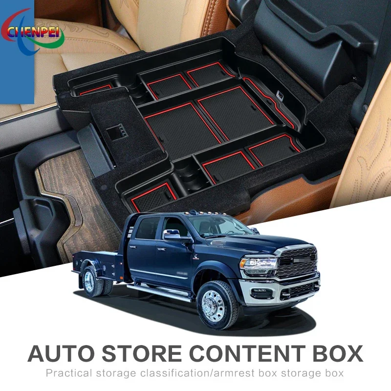 

For Dodge RAM 1500 2500 3500 2019-2021 Modified Storage Box Central Armrest Box Storage Box Car Accessories