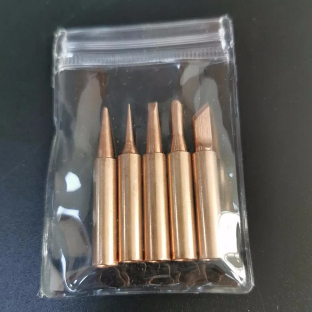 Useful Soldering Tips Copper 0.5-5mm 5* 5pieces 5x For 900 Series Such As 936 Soldering Station Silver Or Copper