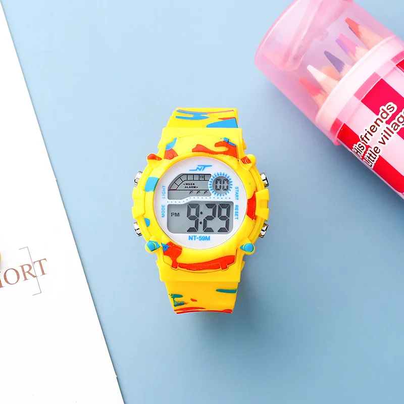 Children Watch Navy Blue Camouflage Kids Watch Sport LED Digital Watch Waterproof Luminous Watches For Student Boys Girls