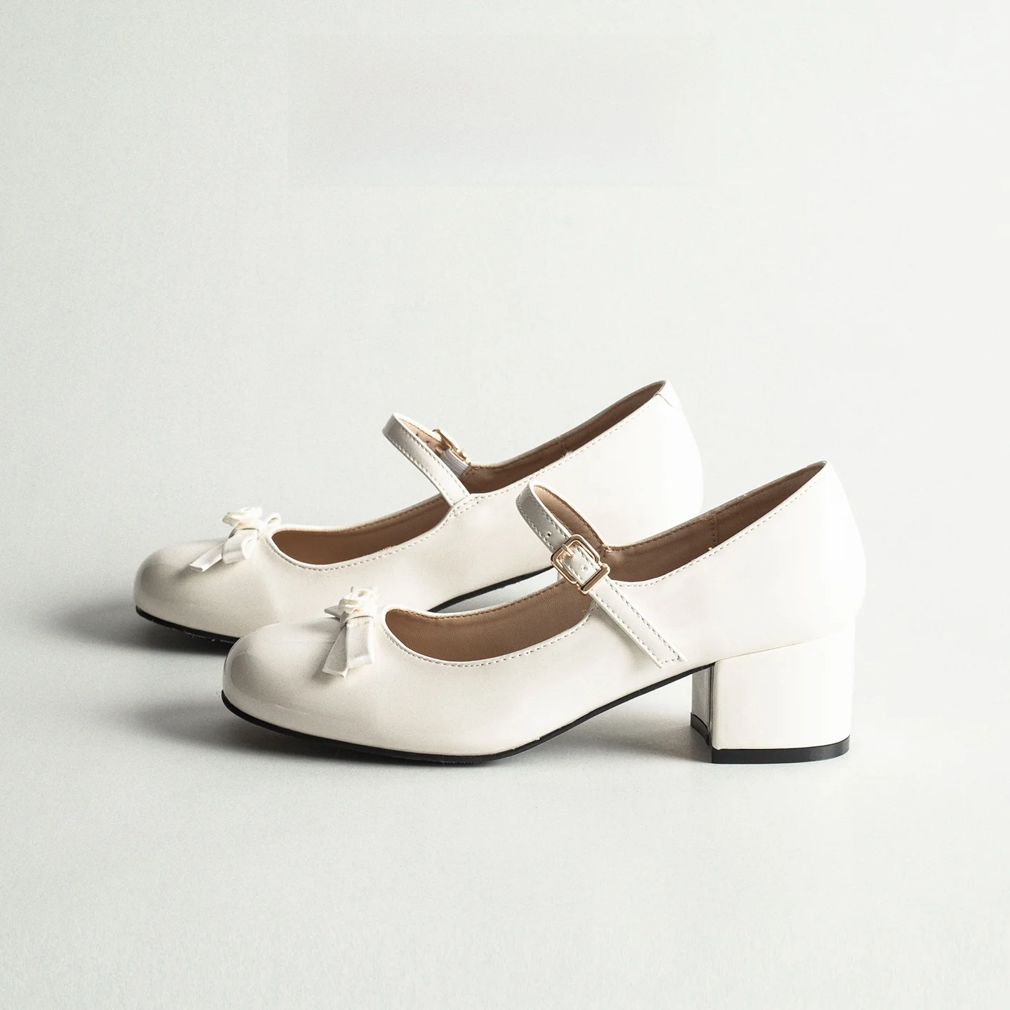 genuine-leather-mary-jane-oes-women's-spring-versatile-bule-round-head-ballet-sle-semi-up-booties-faionable-flat-heels