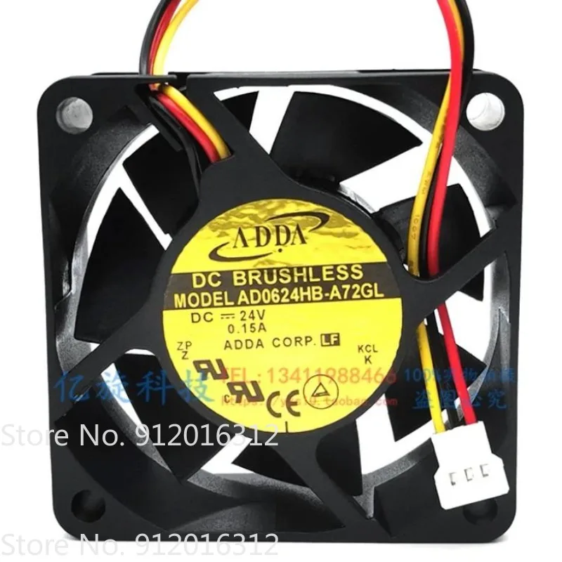New Cooler Fan for ADDA AD0624HB-A72GL DC24V 0.15A 3-wire Device Axial Fan 6cm 6025