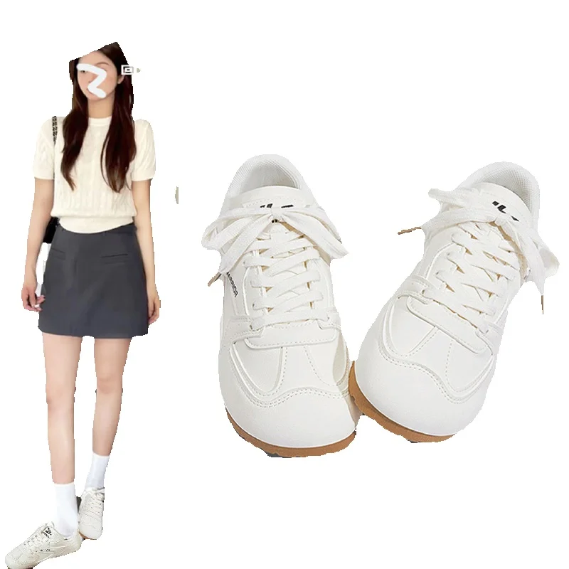 Scarpe da skateboard donna bianche sneaker casual all match_voghion.com