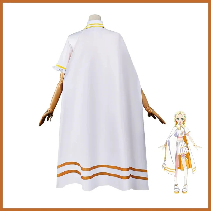 5;e,8\v,5/Anime Maebashi Witches Mitsumata Choko Cosplay Costume Cloak Yellow White Lolita Skirt Wig Woman Sexy Birtf,5'h\8/m' view 2