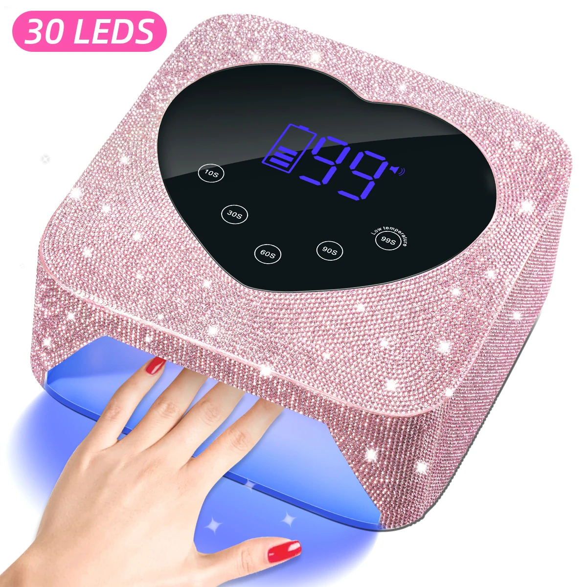 Oplaadbare UV LED-nagellamp 30 LEDS Draadloos UV-licht voor nagels Professionele uithardingslamp voor gel met touchscreen Salongereedschap