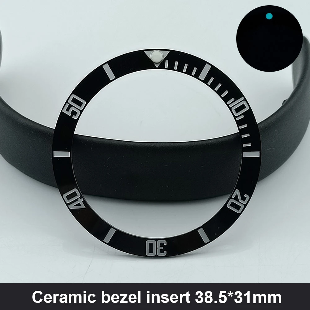 Sloping 38.5mm*31mm High-Quality Ceramic Bezel Insert For Mens Watch Replace Watch Face Watch Bezel Inserts