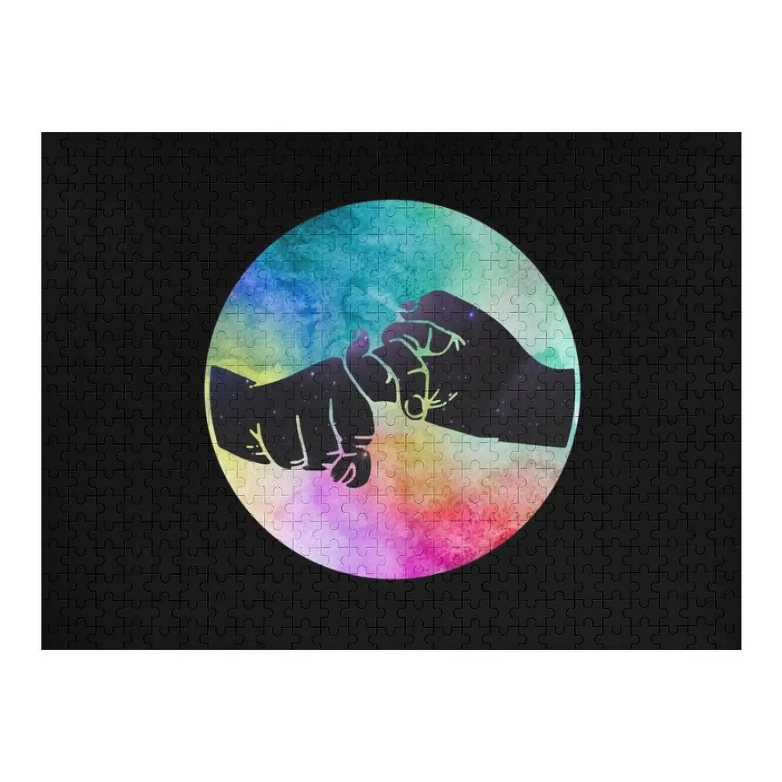 

ASL sign for Friend -Space Watercolor Jigsaw Puzzle Custom With Photo Scale Motors Diorama Accessories Puzzle