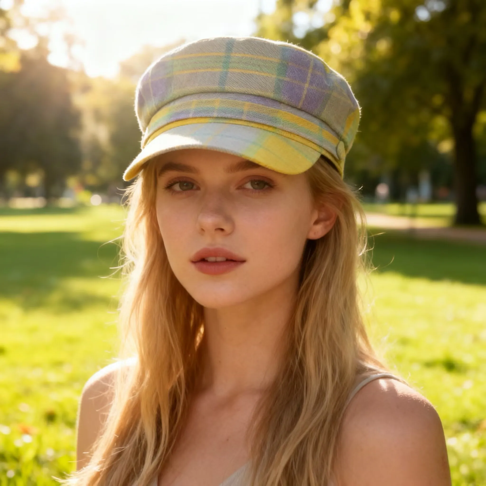 HongLuan – béret et casquette de journal à motif à carreaux doux pour femme, accessoires féminins de Cosplay