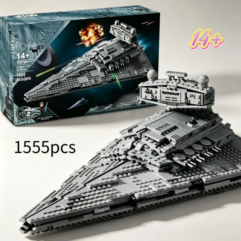 In Stock 1555pcs Star Interstellar Conflict Cruiser Fiction Military Model Building Block Bricks For Birthday Festival Toys
